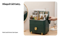 Portable Cosmetic Case with Lid Large Capacity Multi-Compartment cosmetic Box