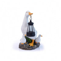 Solar Lamp with Bird Base Outdoor Garden Statue with Solar Light Figurine Sculpted for Gardeners, Patio, Pathway