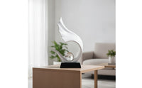 Contemporary Table Sculpture with Crystal Ball Modern Abstract Art Sculpture Resin Decorative Statue with Crystal Ball Feng Shui for Homeowners, Living Room, Bookshelf, Office, Entryway