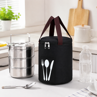 Insulated Bag, Waterproof, Lunch Bag, 22x18cm, Cooler Bag, Cold & Heat Retention, With Zipper, Office, Picnic, For Bento