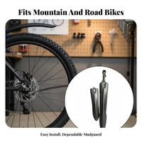 Front and Rear Mudguard Set Easy Installation Mountain Bike Mudguard Wide Coverage Mountain Bike Mud Flaps for Commuters, Wet Conditions, Trail Riding