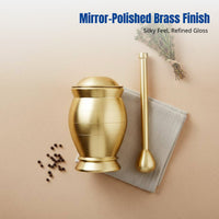 Brass Medicine Mortar and Pestle, Thickened Design for Home Use, Polished Interior, Multiple Specifications