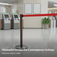 Heavy Duty Base Retractable Belt Stanchion Wear-Resistant Stainless Steel Queue Pole Belt Barrier Post for Event Organizers, Security Personnel, Business Owners, Airports, Hotels, Exhibition Halls, Retail Stores