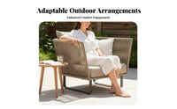 4 Pieces Waterresistant 4-Piece Woven Strap Sofa Set sun-resistant Garden Lounge Group Nordic design Outdoor Furnishing All-Weather for Hotel Managers, Entertainers, Patio, Terrace, Sunroom, rearyard