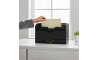 Wooden Desk Organizer with Drawer Large Capacity Desktop File Sorter Sturdy Design Wooden Mail Organizer