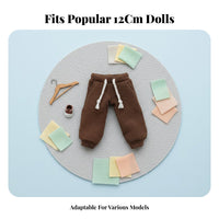 For OB11 Doll Joggers Drawstring Waist 1/12 Pants Finely Stitched 1/12 Doll Outfit
