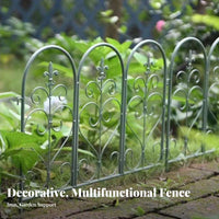 Wrought Iron Design Border Fence Weather Resistant Decorative Metal Garden Fence