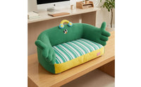 Soft Pet Sofa Bed Textured Striped Pet Sofa Bed Cushioned for Sleeping