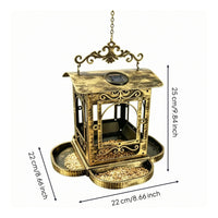 Hanging Bird Feeder Decorative Solar Bird Feeder Open Sided Garden Decor for Backyard