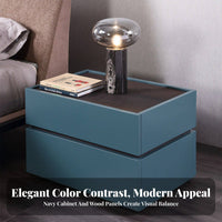 Minimalist Design Nightstand with Drawers Modern design aesthetic 2-Drawer End Table Italian Inspired Bedside Cabinet Nordic visual appeal for Apartment Dwellers, property owners, Students, Guest Room, Small areas, College Dorm, Entryway
