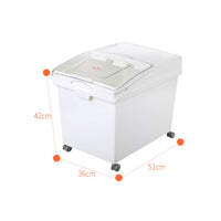 Rolling Rice Storage Container Airtight Rice Container with Wheels Mobile Storage Bin with Wheels Compact for Bakers, Kitchen Cabinet