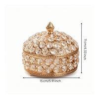 Clear Crystal Trinket Box Luxurious Decorative Box with Lid Elegant Lidded Vanity Organizer Sparkling for Women, Collectors, Dressing Table