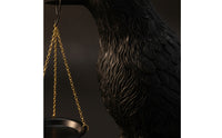 Resin Candle Holder with Hanging Tray Sculpted Raven Candle Holder Witchy Bird Sculpture Macabre for Bookshelf
