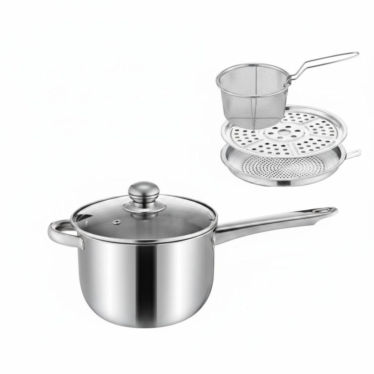 Stainless Steel Japanese-Style Fryer Easy to Spotless Deep Fryer Pot