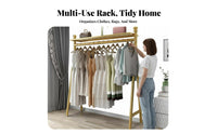 Foldable Single-Rod Rolling Clothes Rack Multi-Functional Clothing Stand Space-Saving Household Storage Easy Assembly for Apartment Dwellers, Boutique Owners, Balcony, Laundry Room, Entryway, Walk-in Closet
