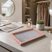 Rectangular Jewelry Display Tray Open Back Cloth-Lined-Lined Jewelry Tray Easy to Organize Home Organizer Velvet Velvet-Lined