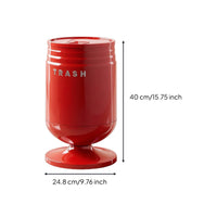 Glossy Trash Can with Press Lid Cylindrical Double-Layer Garbage Can Sleek Wastebasket Odor-Resistant for Bathroom