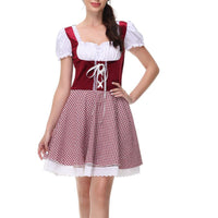 Bavarian Regionn Region N Festival Costume Gingham Pattern German Beer Girl