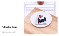 Realistic Intricacy Dollhouse Dessert Plate Handmade Look Miniature Cake Slice Set for Hobbyist S, Adults, Dollhouses, Miniature Scene S