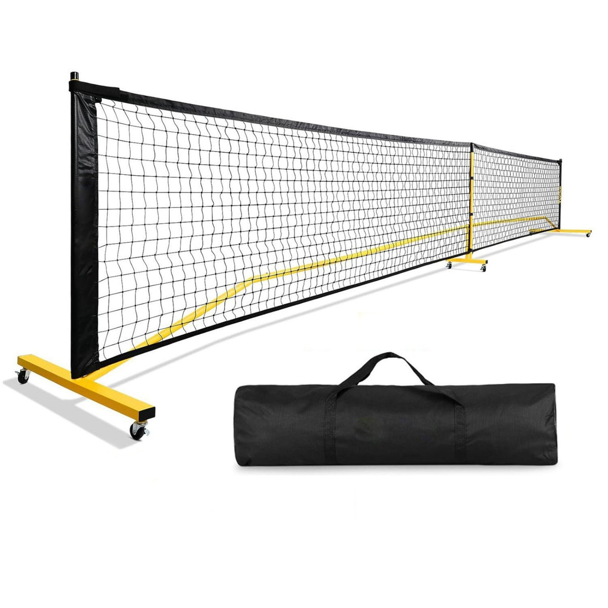 6.7m Pickleball Net with Wheels, Iron Pipe Frame for Outdoor Competition