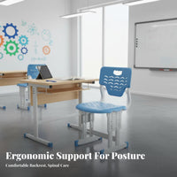 Ergonomic Back Support Height-Adjustable Study Chair Stable Design children's Furniture Anti-Slip Feet Student Seat Soft Cushion for Students, Parents