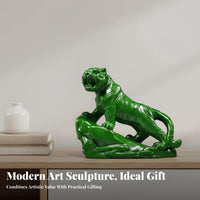 Zodiac Symbol Carved Tiger Figurine Stylized Tiger Figurine Collectible Art for Home Decorators, Desk, countertop