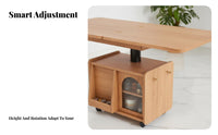 elevateTop Expandable Coffee Table Multi-Functional elevateTop Storage Table with Casters Multifunctional Two-in-singleUse