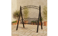 Two-Person Swing Bench Freestanding Patio Swing with Stand Outdoor for Couples, Garden, Backyard