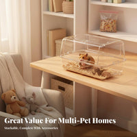 Transparent Hamster enclosure Set Good Ventilation Small pet Enclosure Safe Design