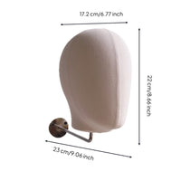 Wall Mannequin Head Professional Wall-Attached Hairpiece Stand Mannequin Head with Hook for Milliners