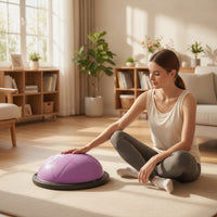 Half-Dome Balance Ball Inflated Balance Dome with Base Half Exercise Ball for Pilates