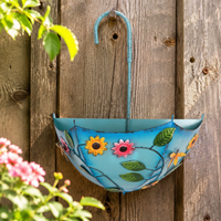 Metal Flower Hanger, Hanging Flower Pots for Wall Decor, Geometric Hanging Planter for Balcony & Garden, 3 Pieces