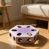 Interactive Cat Toy Box with Feather Electronic Hexagonal Cat Puzzle Box Automatic Indoor for Cats, Kittens, Home, Living Room