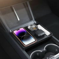 Fitted Vehicle Center Console Tray Shallow Armrest Tray Insert Rounded Corners Center Console Liner Raised Side Walls