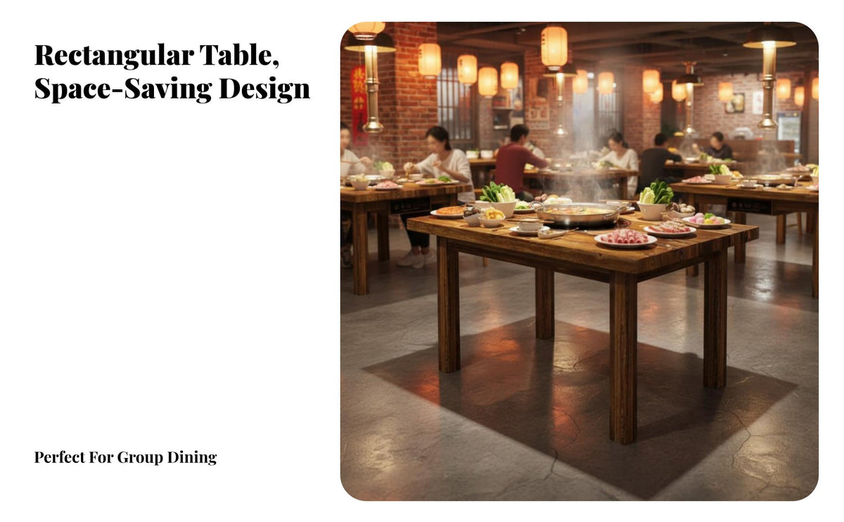 robustDuty Integrated Induction Cooktop Table Easy to Clean Surface Commercial Furniture Multi-Person Seating Dining Set High Weight Capacity for Restaurant Owners, Catering Business Managers, Diners, Hot Pot Restaurants, Canteens, Food Courts