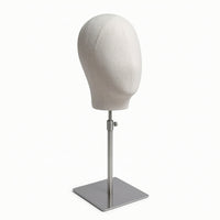 Mannequin Head with Stand Professional Hat Display stand Square Base Stable Model Head for Collectors, Home Closet