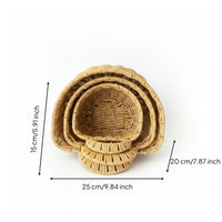 3 Pieces Home Storage Space Saving Woven Wall Basket Boho Style Long-Lasting Semi-Circular Hanging Basket Open-Top