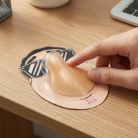 Textured Nose-Shaped Stress Toy Squeezable Silicone Press Toy Attachable Skin-Tone Stress Reliever Reusable