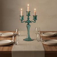 French Design Colored Glass Candle Holder Romantic Atmosphere Glass Candle Holder High Clarity House Decoration Minimalist Decor for Candlelight Dinner
