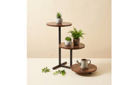 Wooden Cupcake Stand Stepped Tiered Display Rack Holder Space-Saving Pastry Display with Metal Frame for Culinary Artists, Dessert Tables, Countertops