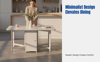 Folding Dining Table, Space-Saving Rectangular Table, Movable Buffet Cabinet, Modern Furniture for Small Apartments