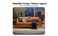 Nordic aesthetic Curved 3-Person Settee Modern visual Living Room Couch Minimalist Design Sofa Soft Upholstery for Homeowners, Apartment Dwellers, Young Adults, Lounge Area, perusing alcove, Bedroom, Office