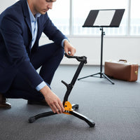 Long-Lasting Foldable Saxophone Stand Padded Contact Points Alto Tenor Sax Stand Portable Saxophone Tripod for Musicians, Students, Home Studio, Stage Performance, Music Class