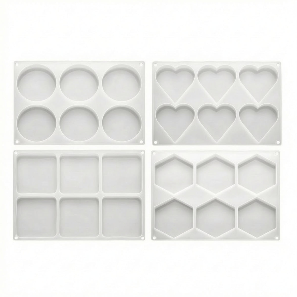 4 Pieces Epoxy Resin cast Set for DIY Art Coasters Making Shiny Coaster Cast with Hanging Hole Glossy Epoxy for Hobbyists