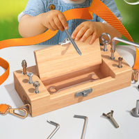 kids Screwdriver Board Assembly Play Wooden Set Educational Plaything