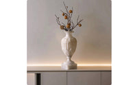 Vase with Pedestal Base Faux Jade Ribbed Vase Antique Evocative Flower Holder for Decorators