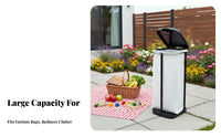 Large Capacity Collapsible Camping Trash Can Easy Assembly Adjustable Height Garbage Stand Sturdy and Sturdy Adjustable Height Trash Stand Includes Lid for Campers, RVers, Kitchen, Patio