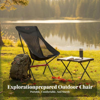 Lightweight Collapsible Moon Chair Foldable Design Collapsible Camp Chair Easy Setup Portable Seat Includes Storage Bag for Art Students, Picnickers, Fishing, Camping, Picnics, Backyard