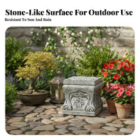 Indoor & Outdoor Use Imitation Stone pillar Sturdy Base Ornate Display Pedestal Weather-Resistant Plant Stand Weatherproof for Homeowners, Interior Designers, Art Collectors, Balcony, Entrypath, Living Room, Gallery