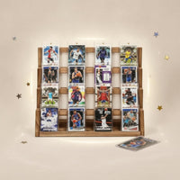 Polished Finished 4-Tier Wooden Card Display Stand Rectangular Base Tiered Card Display Rack Tabletop Multi-Purpose